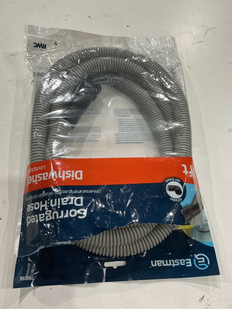 Condition photo showing As Is for eastman 8-ft 5/8-in od inlet x 5/8, 7/8, or 1-in od outlet polypropylene dishwasher drain hose