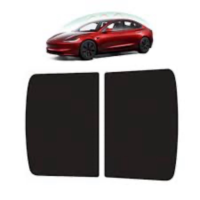 D-Lumina Roof Sunshade for Tesla Model 3 Highland 2024 2025, Glass Sunroof Shade Window Insulation UV & Heat Protection for Tesla Model 3 Accessories 2025 2024 Black, Roof Shade Won't Sag (Set of 2)