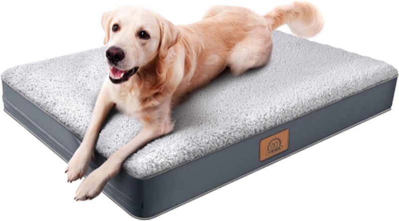 sunheir orthopedic dog bed for large dogs - big waterproof dog crate bed with re