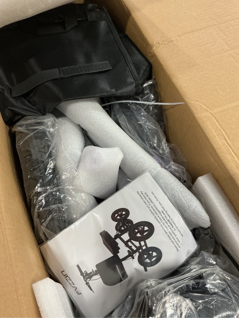 Condition photo showing New/Like New for all terrain knee scooter for adults, foldable rolling knee scooter with diy stickers & shock absorber, steerable knee walker for broken foot, ankle injuries & surgery, better crutch alternative cream purple