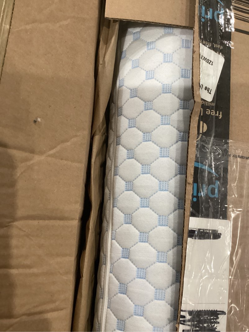 Condition photo showing As Is for Neck Roll Pillow for Neck Pain Relief - Memory Foam Neck Support Pillow for Bed, Cylinder Pillows, Round Neck Pillow for Sleeping, 15.7 * 5 * 5 inch (Cool-Blue) Cool-blue Medium - 5.0" H