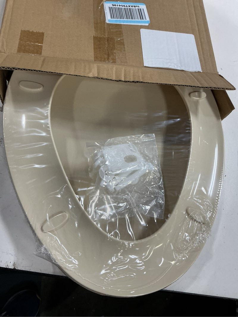 Condition photo showing Good Condition for highcraft premium elongated toilet seat with adjustable hinges - molded plastic toilet seat - fits standard elongated toilets - oval seat in bone/beige elongated bone