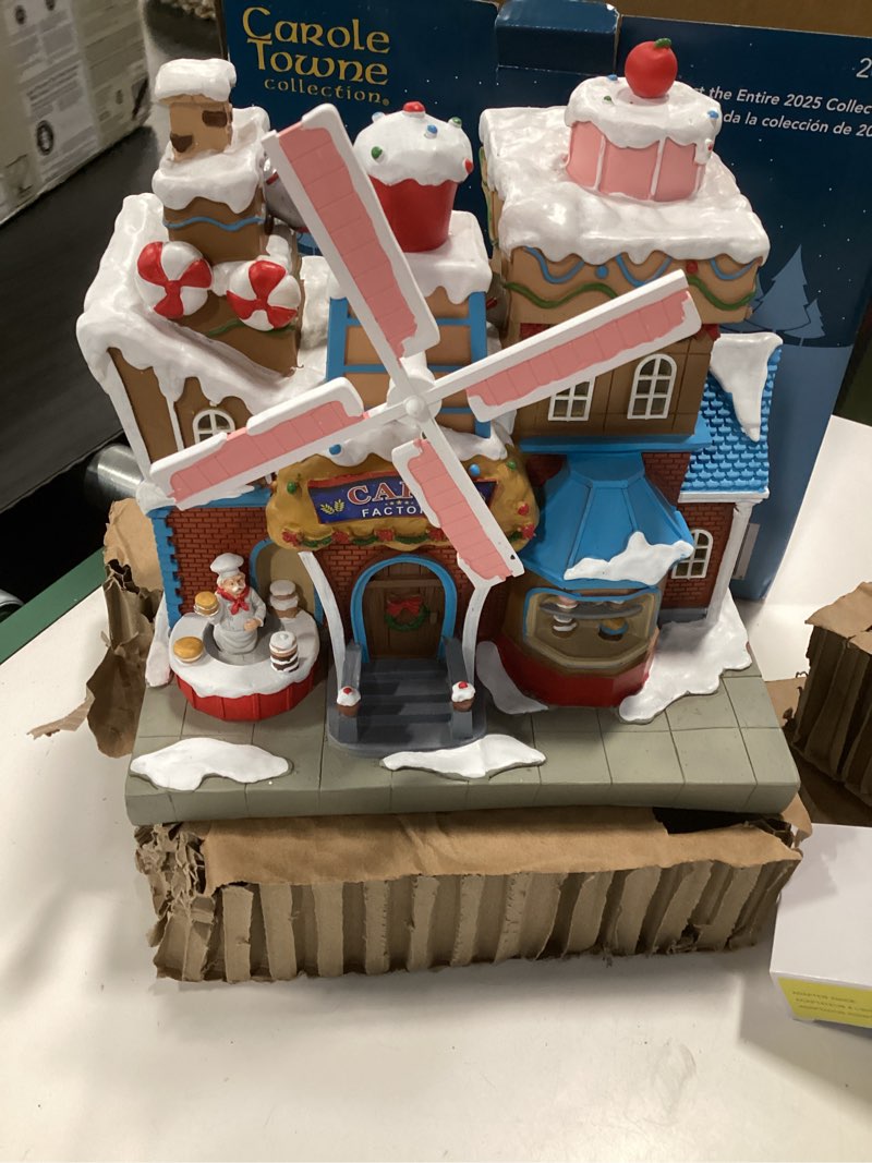 Condition photo showing Good Condition for Carole Towne Tangie's Bake Shop Animatronic Lighted Musical Christmas Village