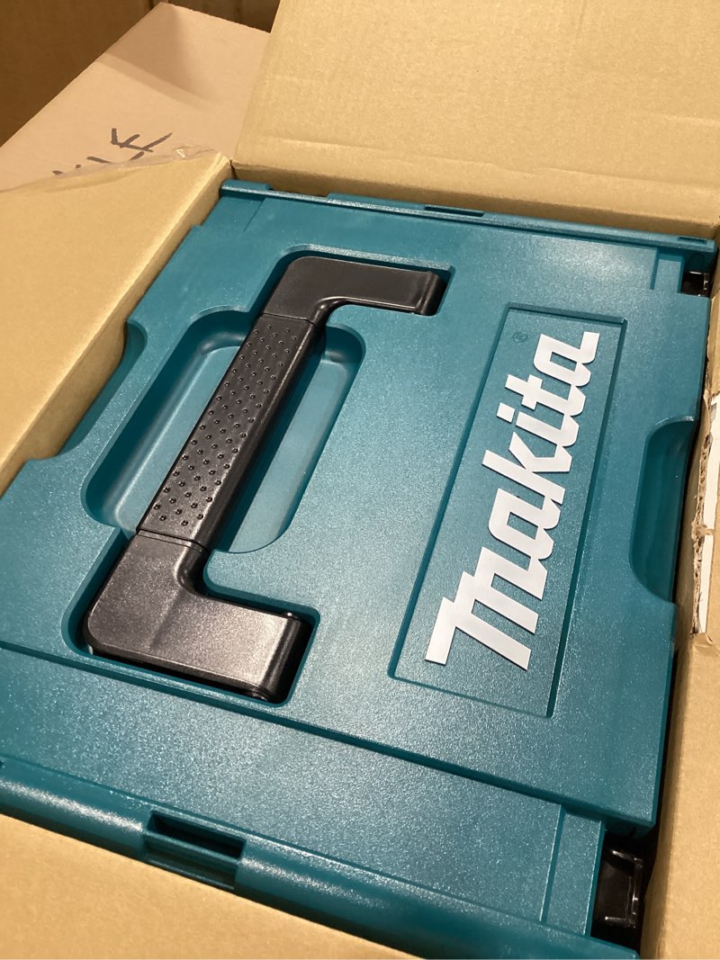 Condition photo showing New/Like New for makita sp6000j1 6-1/2" plunge circular saw kit, with stackable tool case and 55" guide rail, blue saw w/ guide rail
