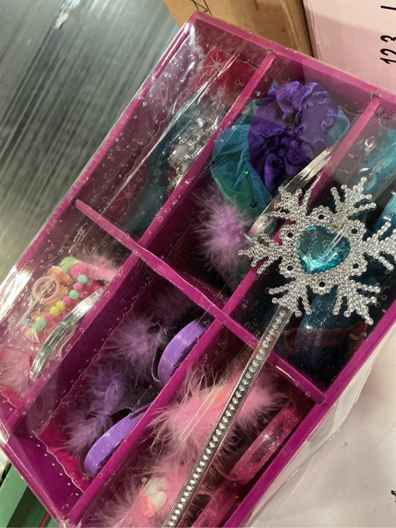 Condition photo showing New/Like New for princess dress up shoes set, girls dress up toys toddler jewelry boutique kit, 3 themes of unicorn mermaid ice princess costumes set, pretend play gifts for little girls aged 3-6 years old