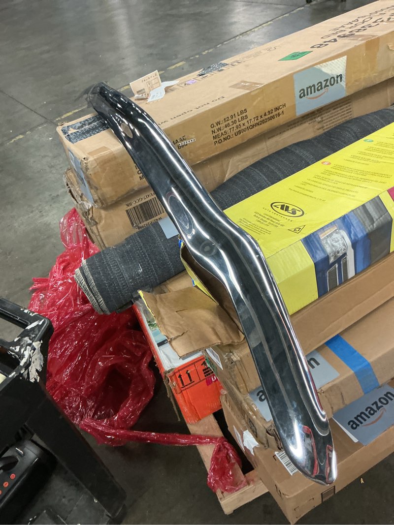 Condition photo showing As Is for auto ventshade [avs] hood/bug shield for 2015 - 2019 chevrolet silverado 2500hd & 3500hd | medium profile - chrome, 1 pc. | 680946