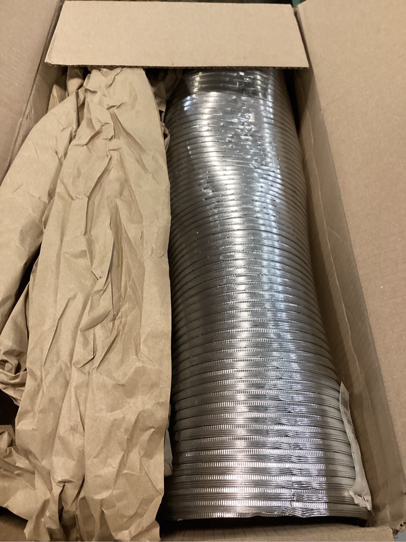 Condition photo showing As Is for lambro silver 8' 6-inch diameter flexible semi-rigid aluminum duct (306) 1 count (pack of 1)