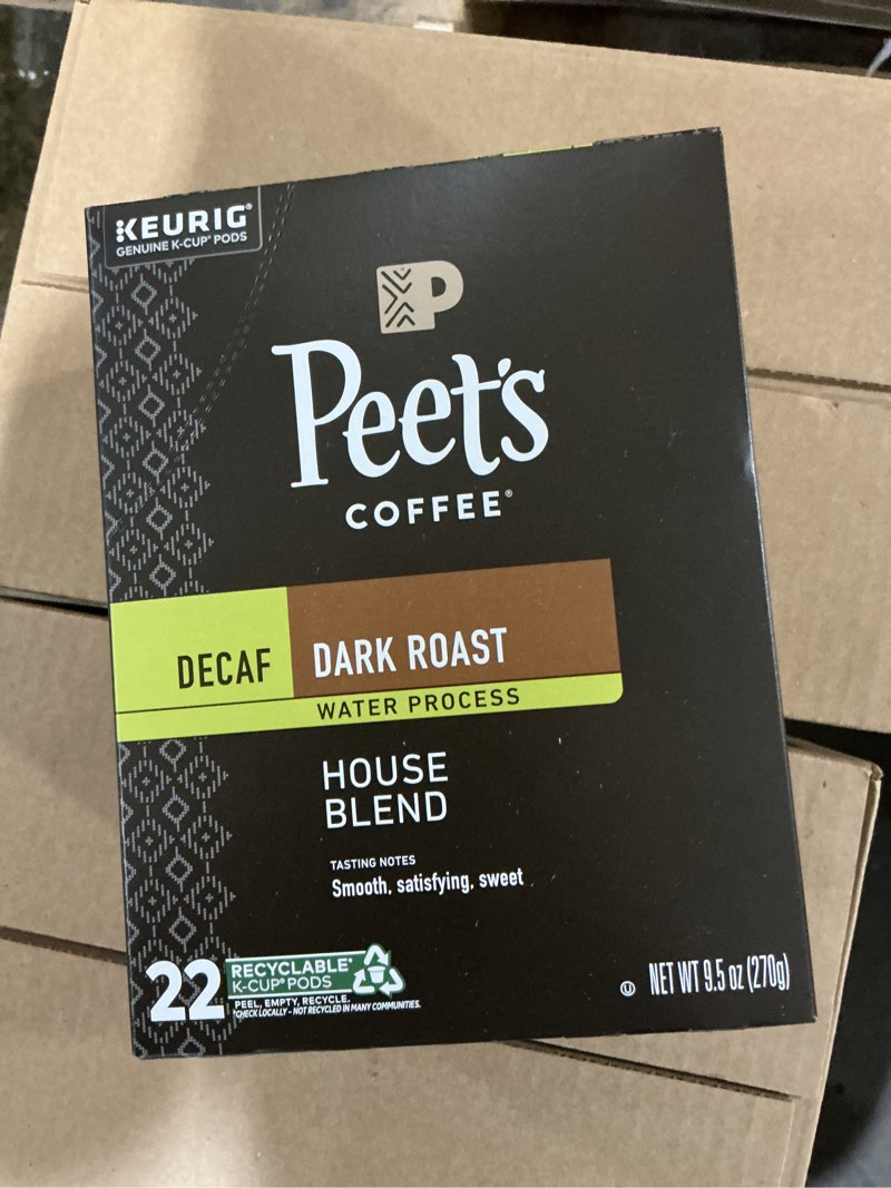 Condition photo showing Good Condition for Peet’s Coffee Decaf House Blend K-Cup Coffee Pods for Keurig Brewers, Dark Roast, 22 Pods (Pack of 1