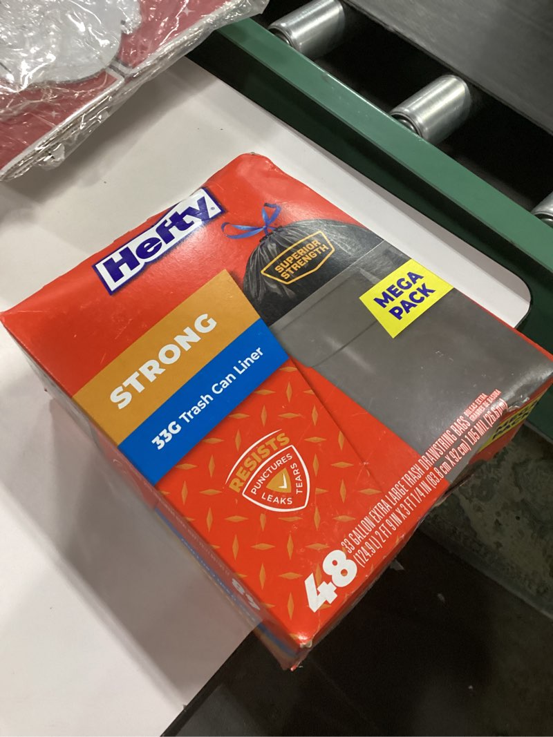 Condition photo showing New/Like New for Hefty Strong Trash Can Liners - 33 Gallon  48 Bags