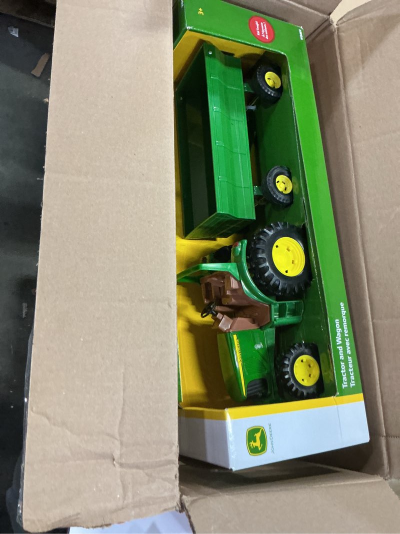 Condition photo showing New/Like New for TOMY John Deere Kids Tractor Toy with Flarebox Wagon Set - 8 Inches - John Deere Tractor Toys for Kids - Toddler Toys Ages 3 and Up