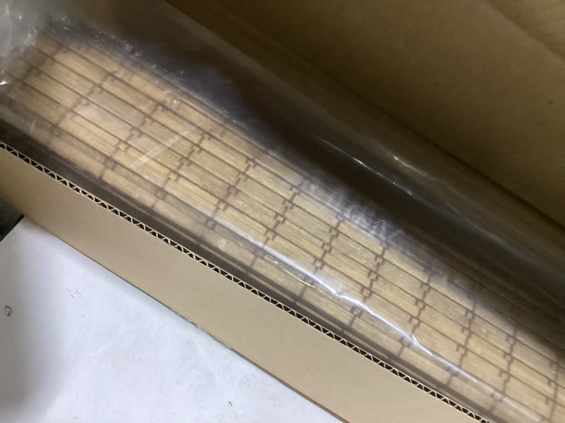 Condition photo showing New/Like New for lazblinds cordless bamboo roman shades, privacy window treatment, roll up bamboo blinds for windows, 35'' w x 60'' h privacy-dp-natural 35'' w x 60'' h