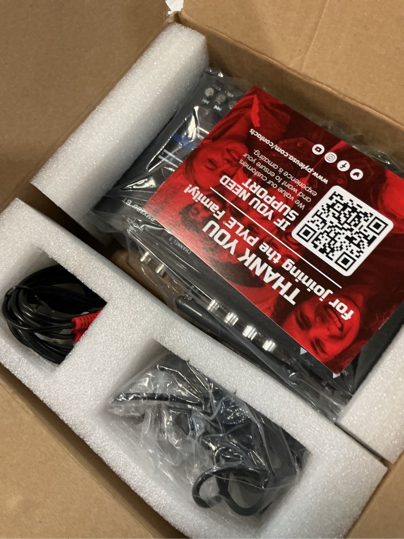Condition photo showing Good Condition for pyle wireless dj audio mixer - 3 channel bluetooth compatible dj controller sound mixer, mic-talkover, usb reader, dual rca phono/line in, microphone input, headphone jack, black - pmx8bu