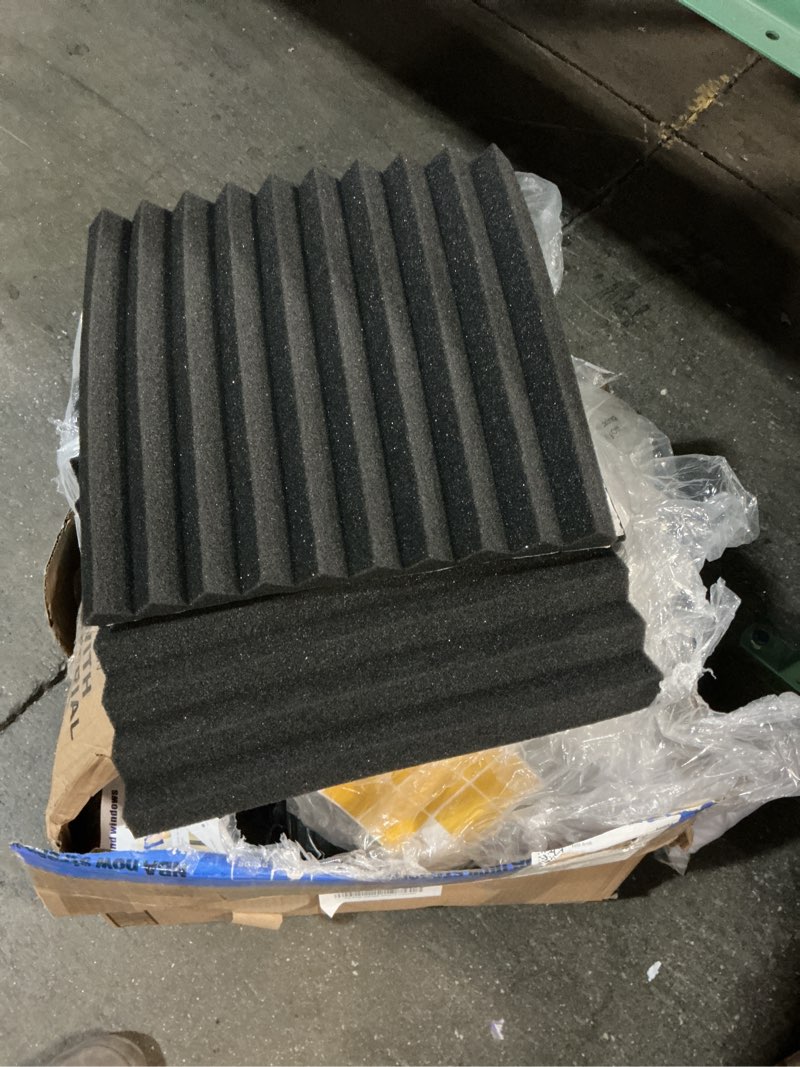 Condition photo showing Good Condition for pack acoustic foam panels25 * 25 * 2.5cm?studio soundproofing tiles?for home theater, office & recording studios?noise reducing wedge tiles with high(black)
