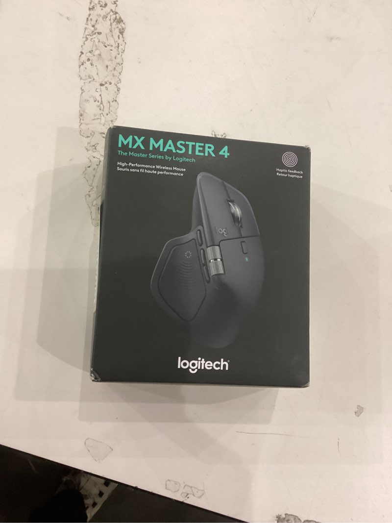 Condition photo showing As Is for Logitech MX Master 4, Ergonomic Wireless Mouse with Advanced Performance Haptic Feedback, Ultra-Fast Scrolling, USB-C Charging, Bluetooth, Windows, MacOS - Graphite Graphite Mouse