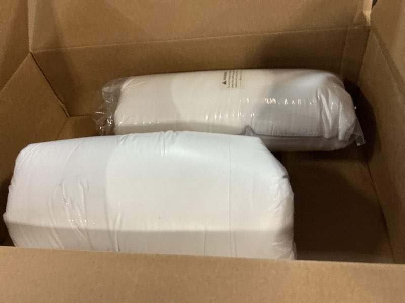 Condition photo showing Good Condition for viewstar Bed Pillows Different Sizes Set of 2, Hotel Quality Cooling Down Alternative Gusseted Pillows for Side, Back, or Stomach Sleepers, Colors, Size, Plain White, Queen Plain White Queen