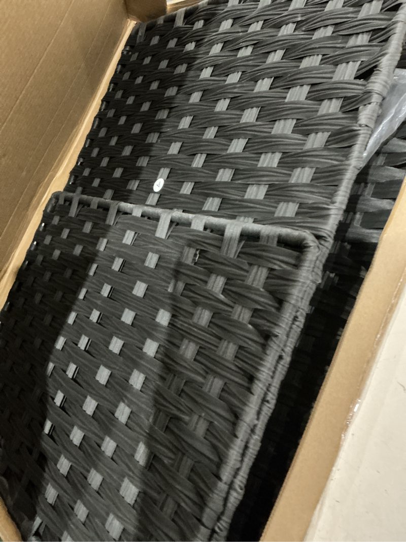 Condition photo showing As Is for divided laundry hamper with waterproof liner bags -