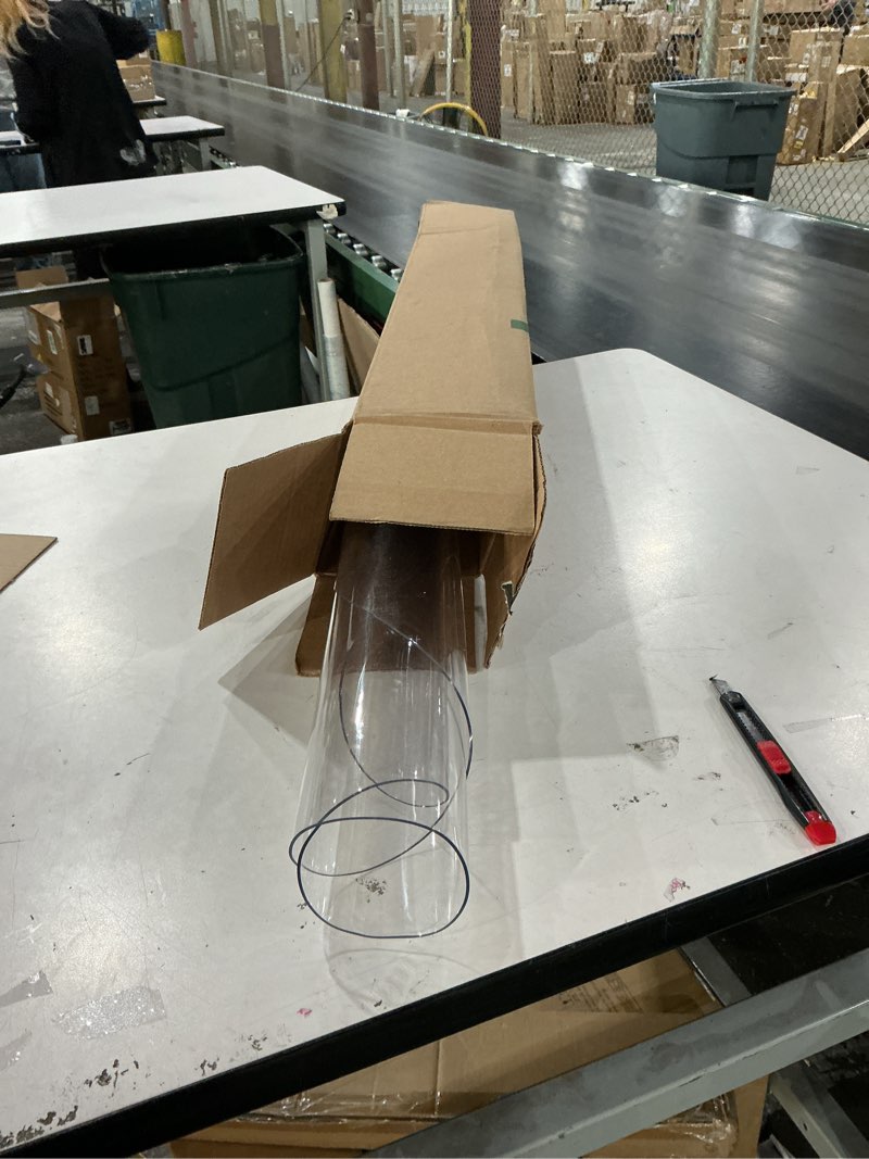 Condition photo showing New/Like New for ETECHMART Clear Round Table Cover Protector 30'', Waterproof Transparent Thick Vinyl Table Protector, Non-Slip Heat Resistant Clear Plastic Table Cover Protector for Coffee Table Hard Floor 1.5mm Clear 30" (Round)