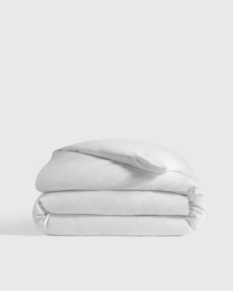 organic crisp percale duvet cover white size: full/queen quinse