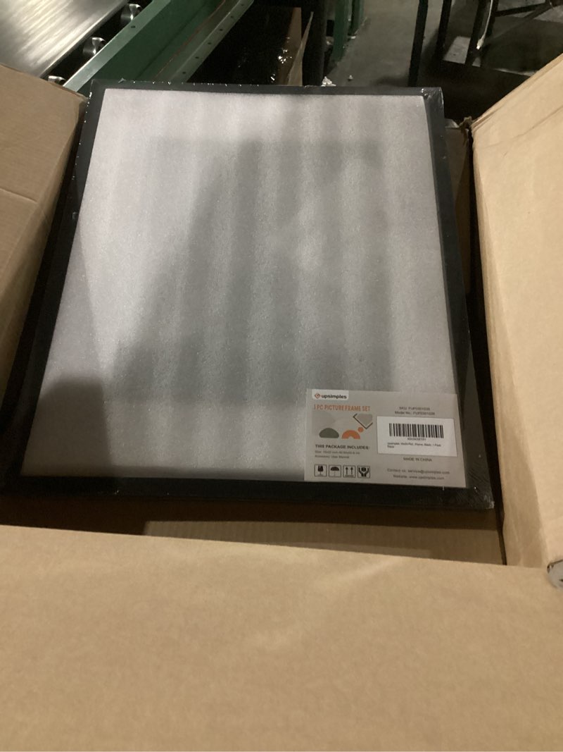 Condition photo showing New/Like New for upsimples 16x20 Picture Frame, Display Pictures 11x14 with Mat or 16 x 20 Without, Wall Hanging Poster Frame, Black, 1 Pack Black 16x20