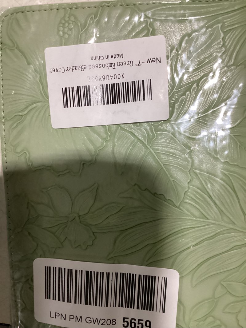 Condition photo showing Good Condition for 7"/6.8" green embossed case compatible with kindle paperwhite 11th/12th gen,colorsoft signature edition 2024,retro flower book cover hand strap stand auto wake design accessories 2025