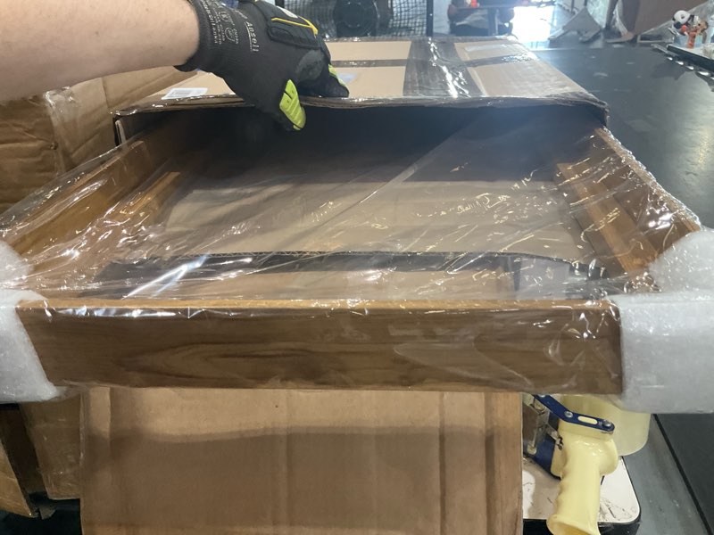 Condition photo showing As Is for art floating canvas frame for 1"–1.25" deep gallery-wrapped canvas, wood-look floater frame for stretched canvas prints & wall, light oak, 16" x 24" light oak 16l" x 24w"