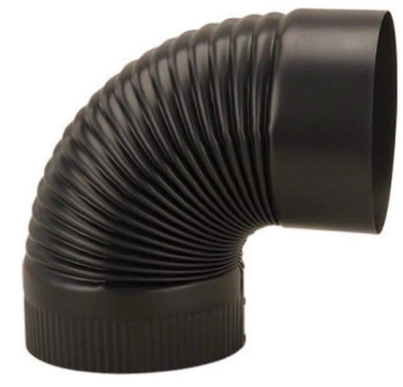 IMPERIAL, Black UNITED STATES HDW BM0023 6" Corrugated Elbow, 1