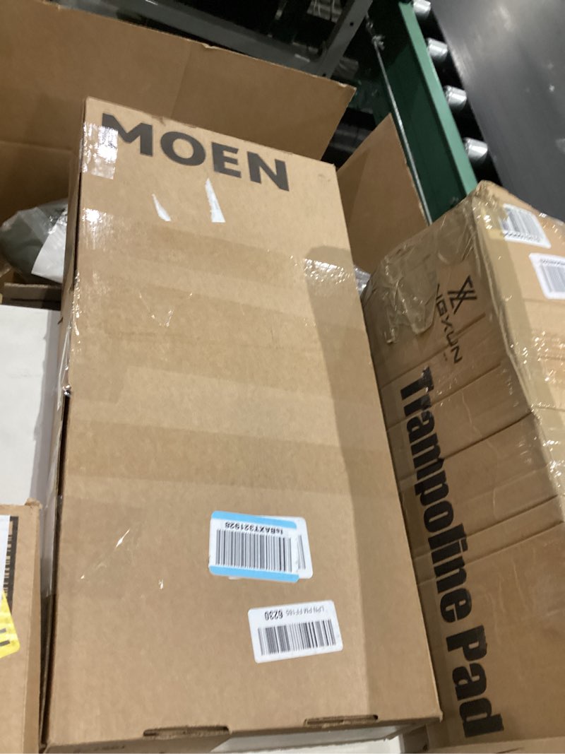 Condition photo showing New/Like New for Moen Sleek Spot Resist Stainless One-Handle High Arc Kitchen Faucet with In-Deck Handle for 2-Hole Sink Setups, 7871SRS