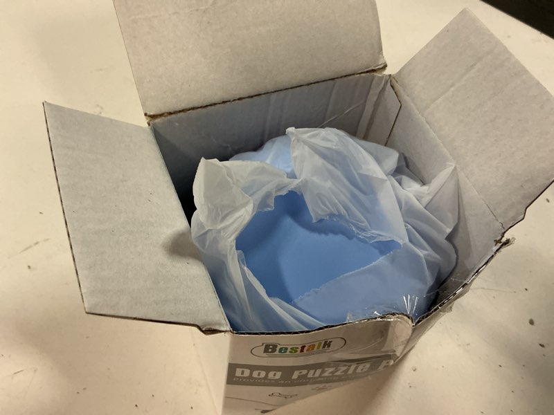Condition photo showing Good Condition for Dog Enrichment Treat Toy, Long-Lasting Wobbly Interactive Freeze Lick Toys for Dogs, Stuffable Puzzle Feeder Toy for Boredom, Silicone Treat Dispensing Chew Toy (Baby Blue,L) L Baby Blue