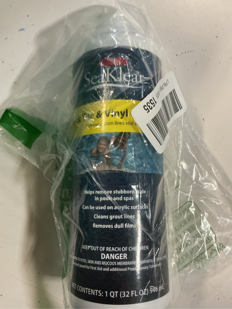 Condition photo showing New/Like New for seaklear thick tile & vinyl cleaner, 1 quart bottle