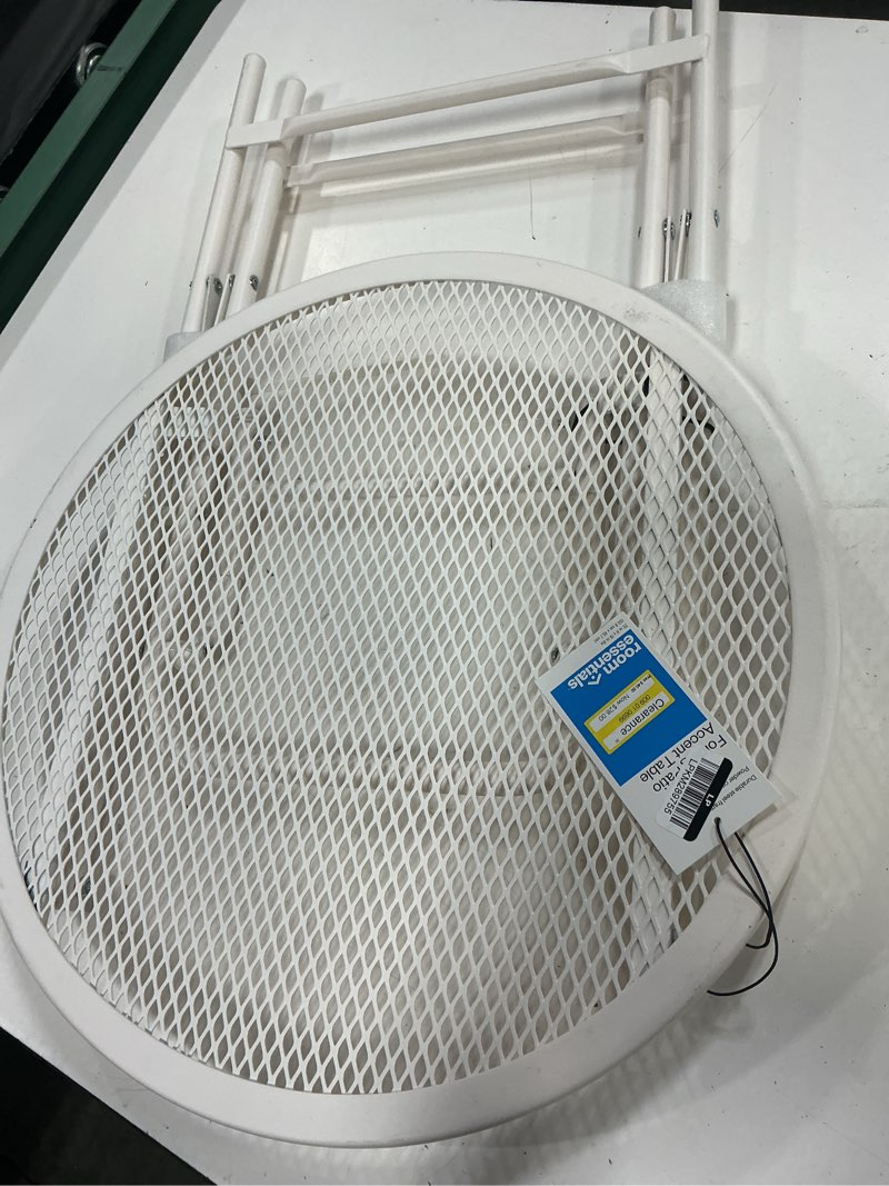 Condition photo showing Good Condition for steel round metal mesh accent patio end table ivory - room essentials™