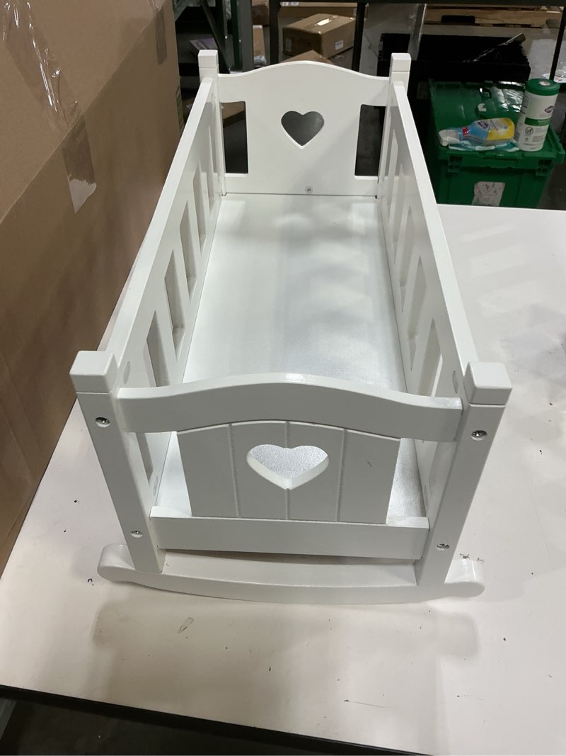 Condition photo showing Good Condition for melissa & doug mine to love wooden play cradle for dolls, stuffed animals - white