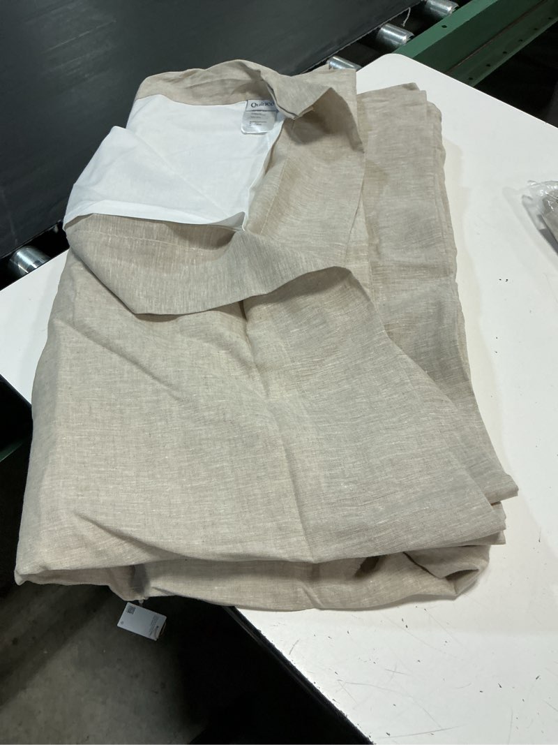 Condition photo showing Good Condition for quince european linen curtain 96 in x 120 in 244 cm x 305 cm color flax