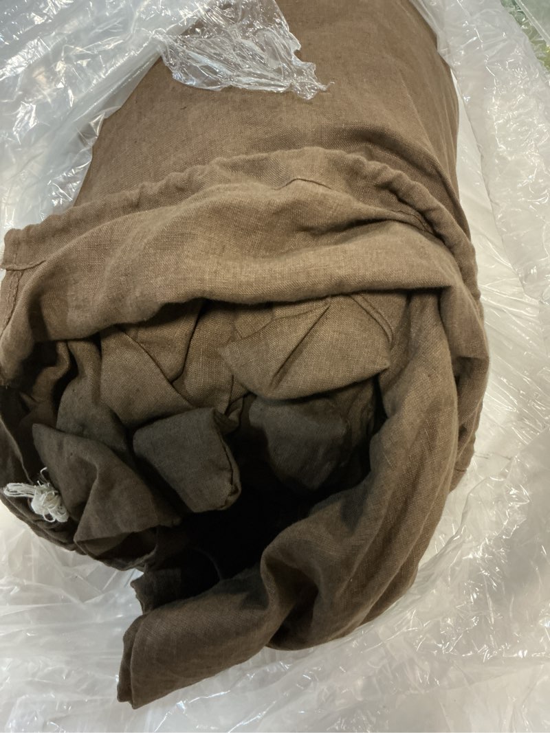 Condition photo showing Good Condition for european linen duvet cover set, king/cal king, espresso