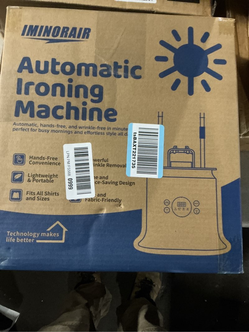 Condition photo showing Good Condition for Automatic Ironing Machine, Portable Hands-Free Wrinkle Remover for Shirts & Pants, Gentle on All Fabrics, Ironing Machine Perfect for Apartments, Business Travel & Small Spaces White