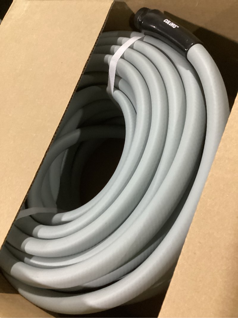 Condition photo showing Good Condition for flexzilla colors garden hose 5/8 in. x 100 ft., lightweight all-weather water hose, durable and flexible, leak-free connections, slate gray