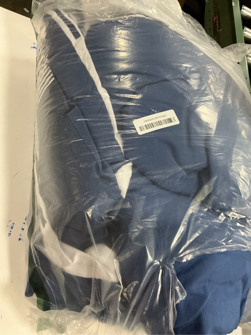 Condition photo showing As Is for Brown Comforter Set Twin Size,Classic Striped Comforters for Girls,5 Pieces Bed in A Bag Simple Neutral-Style Bedding Sets for Kids Teen Twin Brown (color is BLUE  AND WHITE )