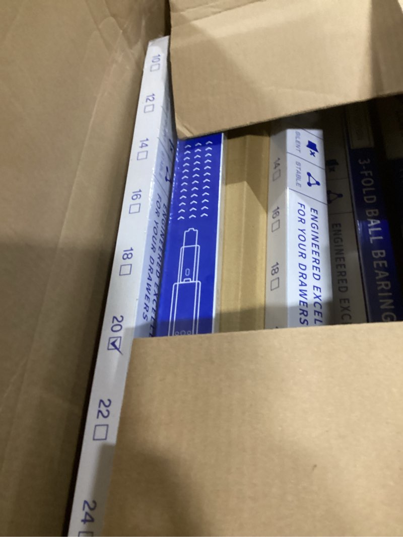 Condition photo showing Good Condition for lontan 6 pairs 20 inch soft close drawer slides side mount heavy duty cabinet drawer glides ball bearing full extension kitchen cabinet rails 100 lb capacity silver-soft close 20 inch 6
