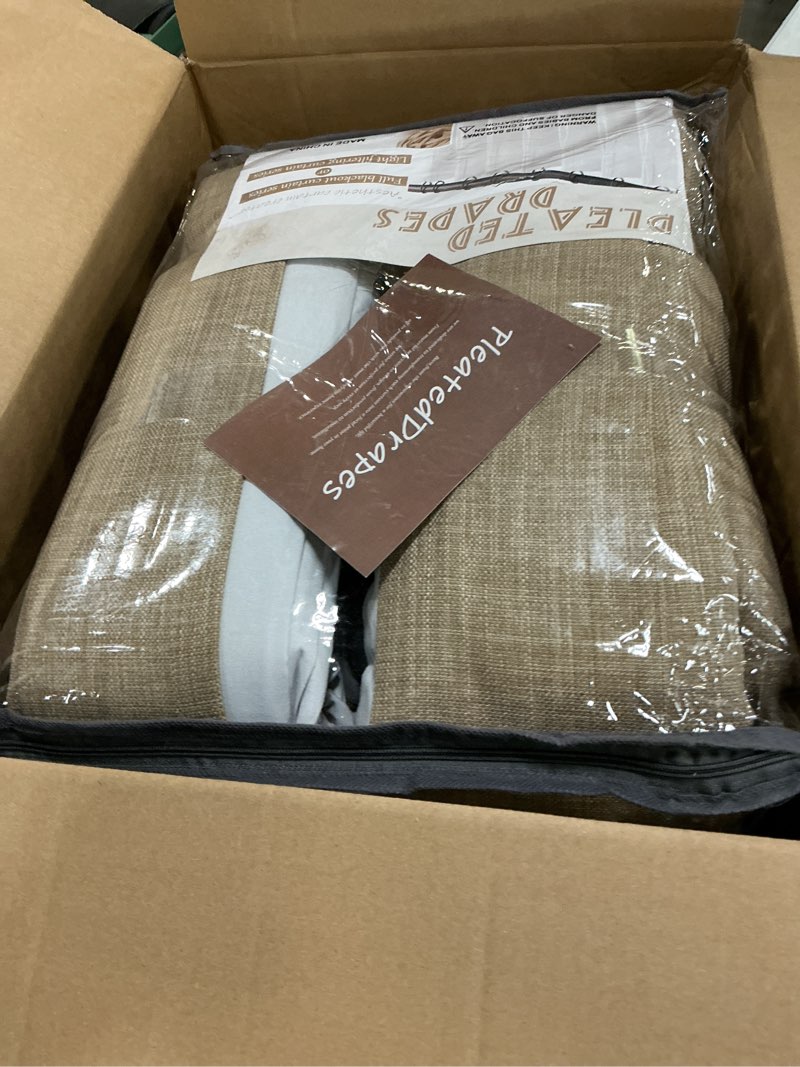 Condition photo showing Good Condition for 70 inch extra wide memory trained pinch pleat blackout living room curtains 120 inches long, linen two layer thermal sound dampening luxury curtain 2 panels set 10 ft length viral windows drapes burg linen 70"w x 120"l (pack of 2)