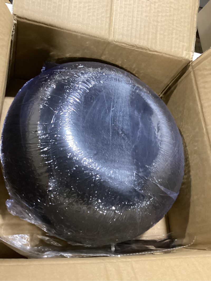 Condition photo showing Good Condition for carbon steel wok pan, 9.5" woks & stir-fry pans with wooden lid cookwares, nonstick wok flat bottom small handmade chinese wok for for all stoves 9.5? with wooden lid