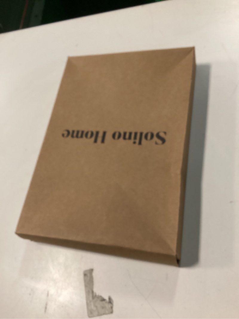 Condition photo showing New/Like New for Solino Home Stripe Linen Placemats Set of 4-100% Pure Linen Natural Cloth Placemats 14 x 19 Inch - Carmine, Machine Washable Place Mats for Spring, Easter Natural 14" x 19" (Set of 4)