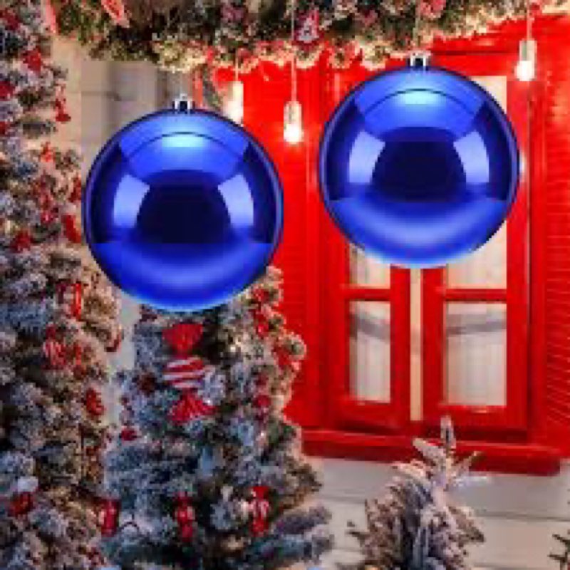 4 Pcs 8'' Extra Large Christmas Ball Ornaments Giant Oversized Plastic Xmas Ball Big Hanging Christm
