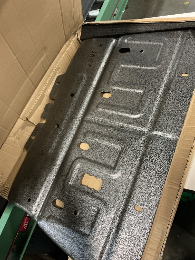 Condition photo showing Good Condition for ml3z-7222-d front engine splash shield upgrade manganese steel compatible with 2015-2020 ford f150,front under car splash shield lower cover