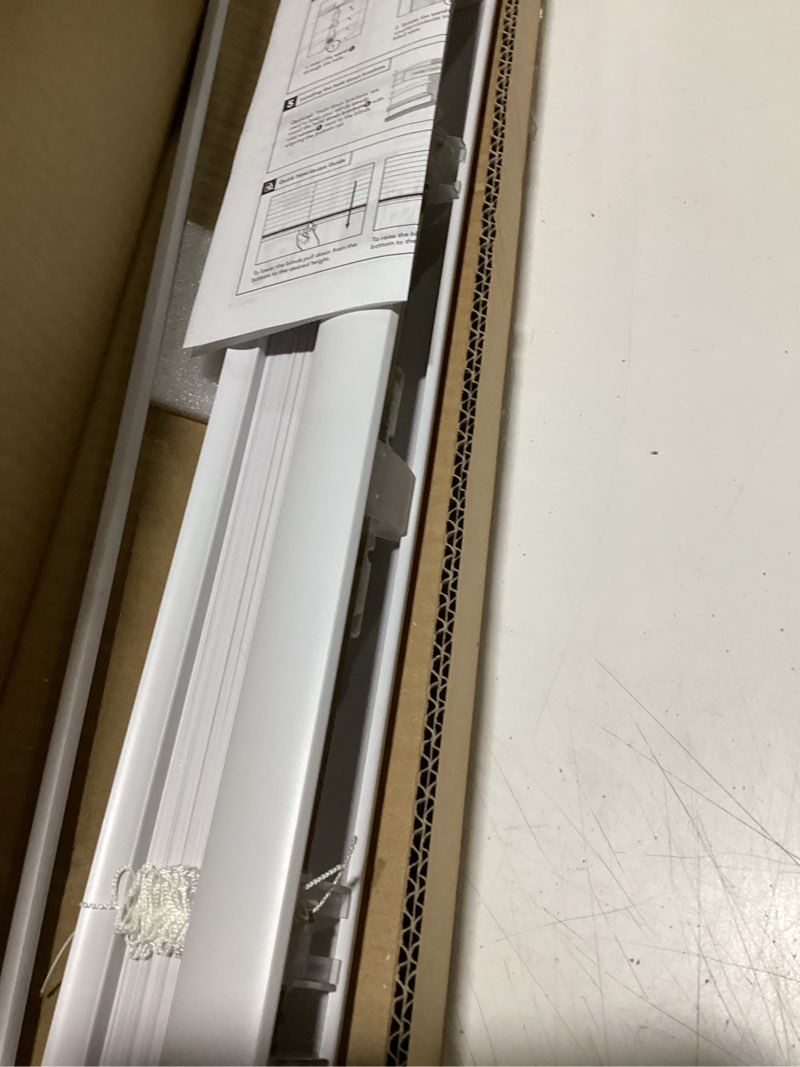 Condition photo showing Good Condition for chicology mini blinds for indoor windows – 22"w x 60"h, white horizontal vinyl blinds | cordless | easy to install | sleek low-profile fit for doors, offices, kitchens & apartments