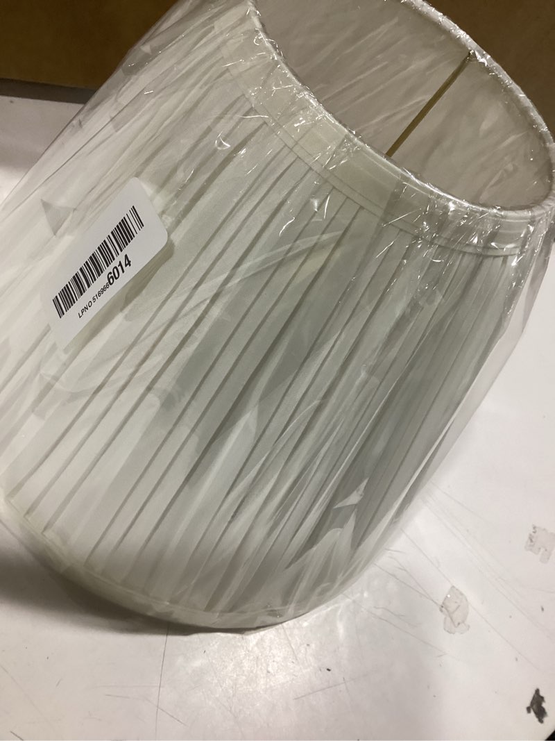 Condition photo showing Good Condition for Aspen Creative 59126A Transitional Empire Shape Uno Construction Lamp Shade in Pleated Cotton White, 6" Top x 12" Bottom x 9" Slant Height