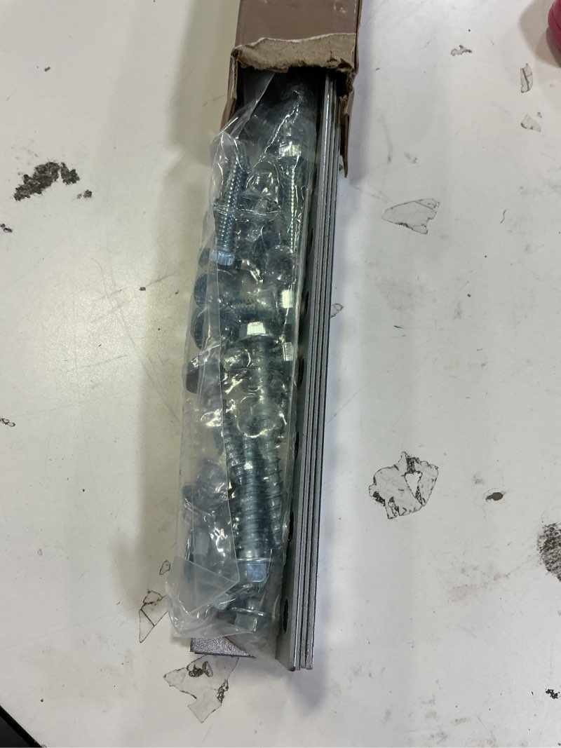 Condition photo showing Good Condition for DURA-LIFT 1-1/8 in. x 24 in. Galvanized 14-Gauge Steel Punched Angle Iron Bracket & Mounting Hardware (4-Pack)