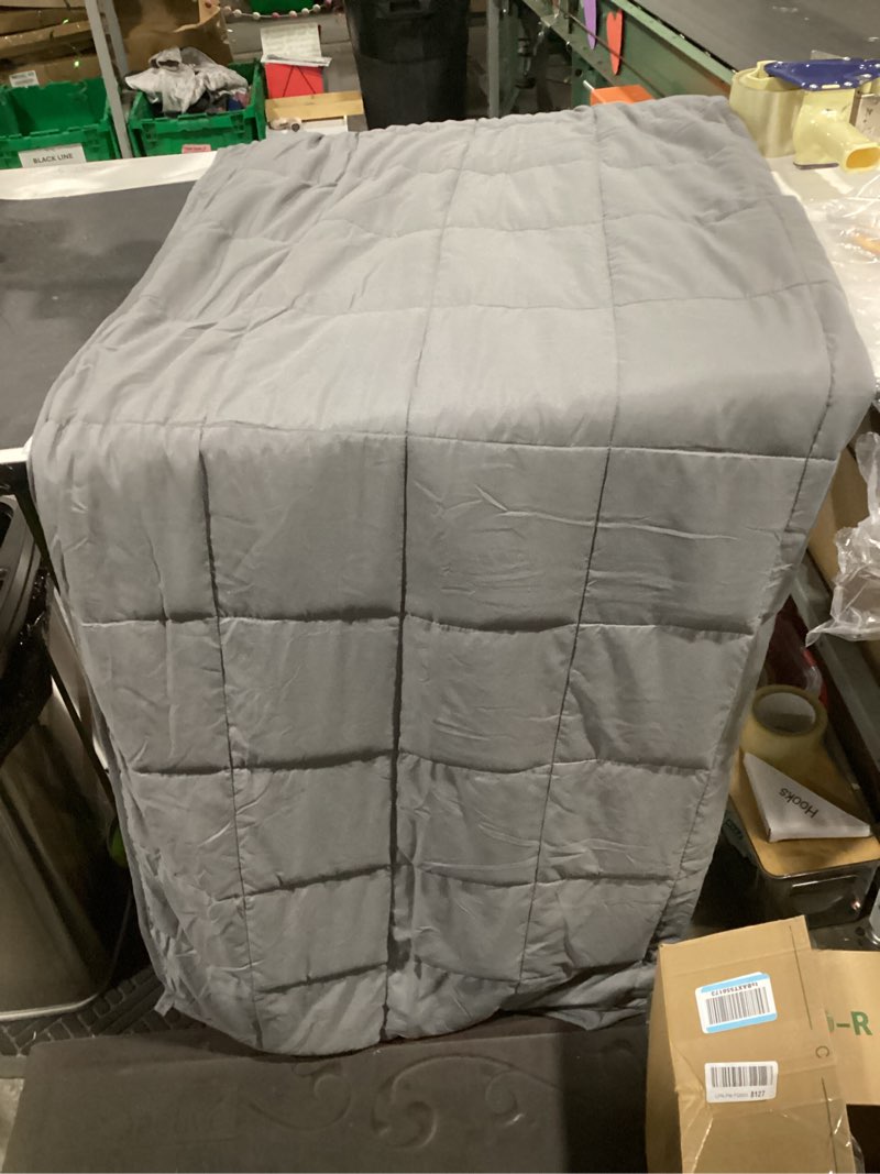 Condition photo showing As Is for (similar) topblan weighted blanket for adults 12lbs, soft cooling breathable weighted throw for sleeping, washable heavy blanket with glass beads for winter, sofa bed, 48\"x72\" twin size, grey grey 48\"x72\"-12lbs