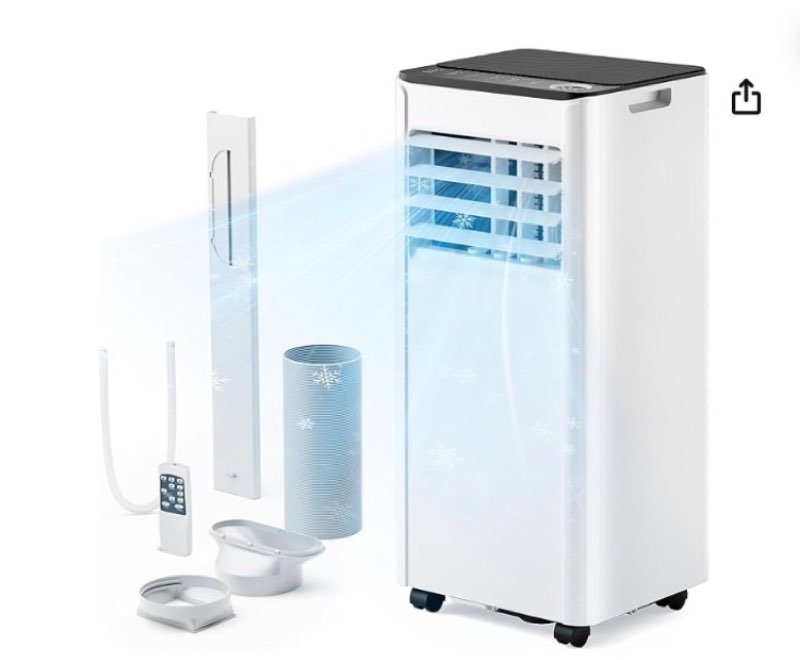 EUHOMY 10,000 BTU Portable Air Conditioners Up to 450 sq.ft, 3-1 Standing Smart Cooling AC with Remote, Dehumidifier, Fan, Air Conditioner Cools Room, 3 Modes, 24-hour timer, LED Display, Bedroom