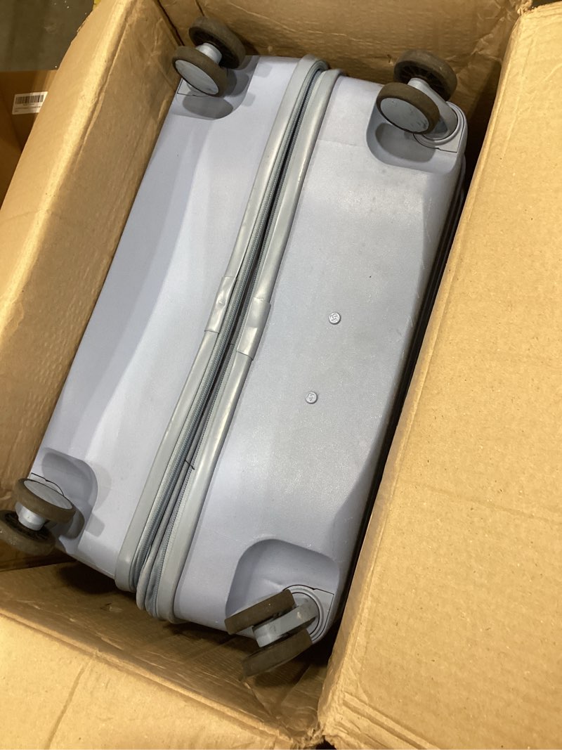 Condition photo showing As Is for Samsonite Omni 2 Hardside Expandable Luggage with Spinner Wheels, 2PC SET (CO/L), Pale Blue 2-Piece Set (Carry-on/Large) Pale Blue