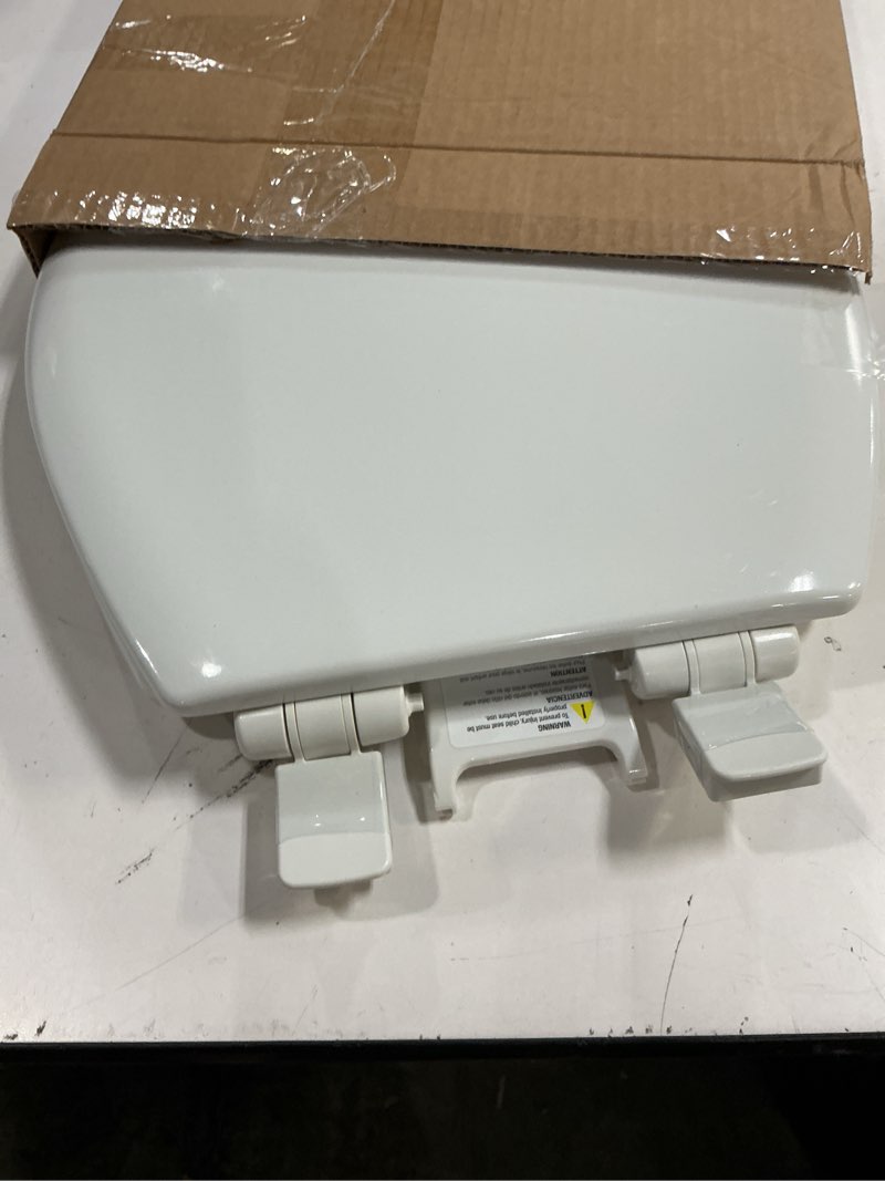 Condition photo showing Good Condition for mayfair nextstep2 toilet seat with built-in potty training seat, slow-close, removable that will never loosen, round, white round (1-pack) 1-pack