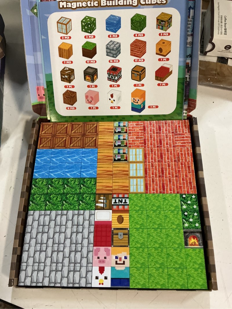 Condition photo showing New/Like New for goody king magnetic blocks |100pcs magnetic building cube game, constructions toys for boys & girls age 3-4, 5 6 7 8 9 10, stem montessori stacking toy, sensory tiles building birthday for toddlers